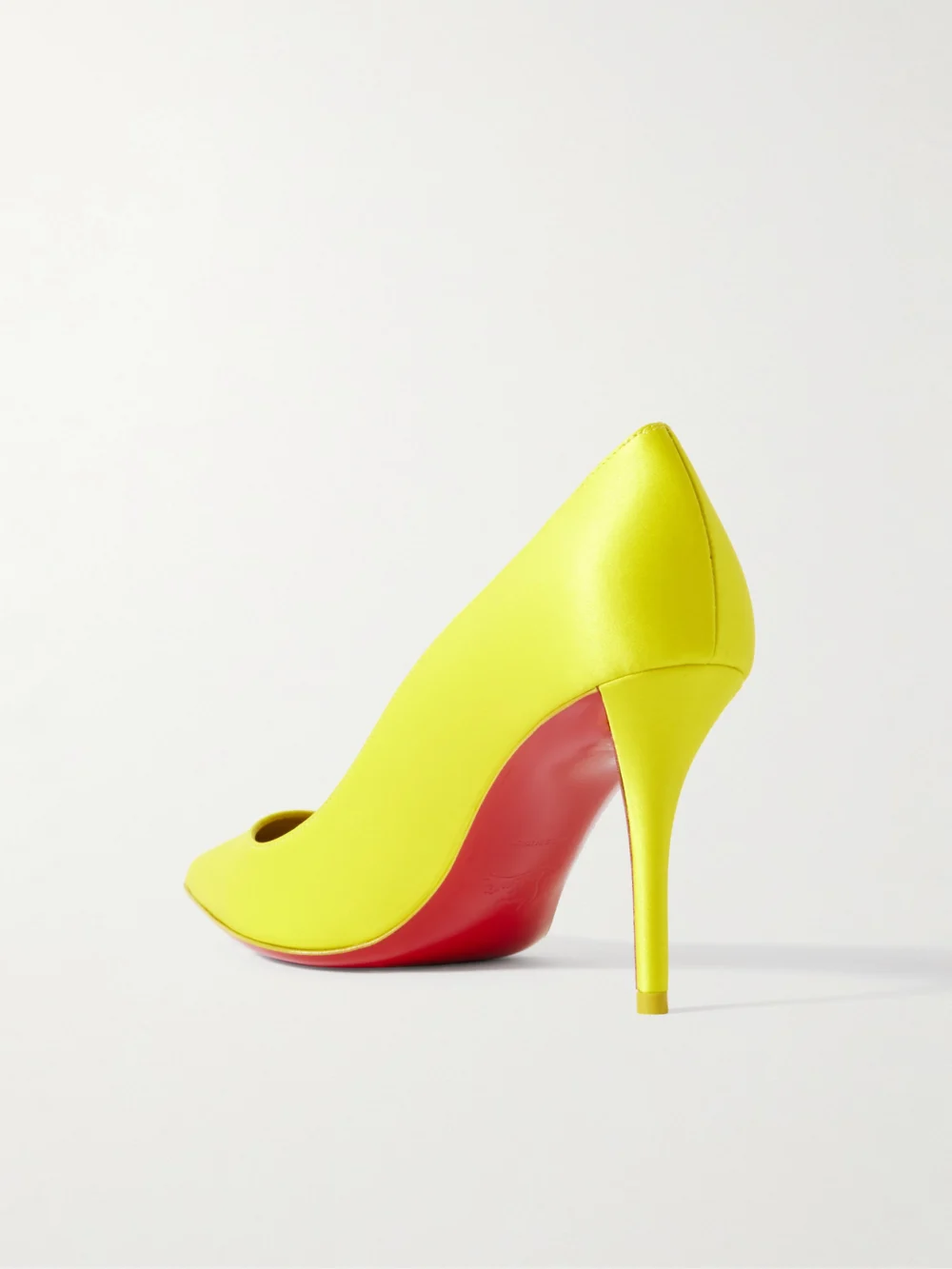 Back view of the Christian Louboutin Apostropha 80 Satin Pumps