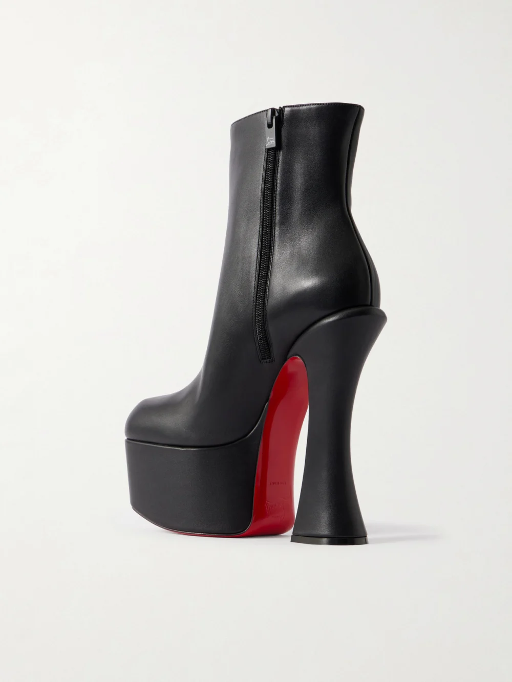 Back view of the Christian Louboutin Aquabootie 160 Leather Platform Ankle Boots