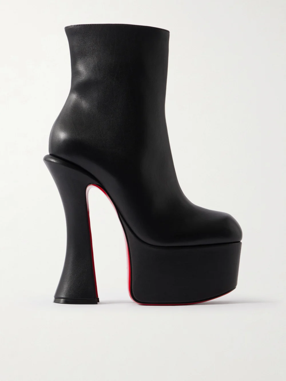 Christian Louboutin Aquabootie 160 Leather Platform Ankle Boots in black