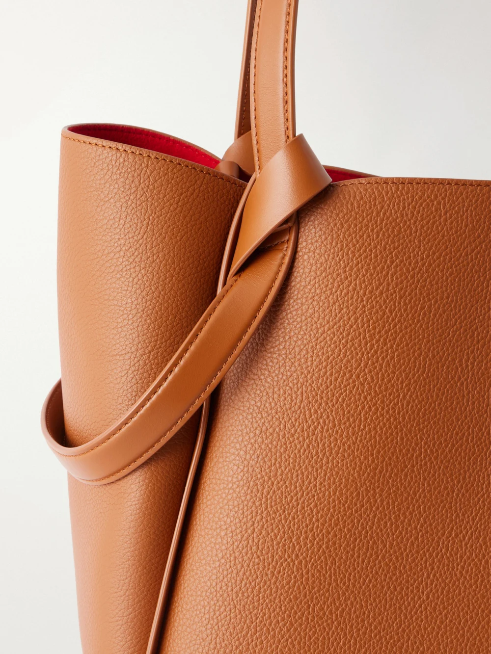 Close-up detail of the Christian Louboutin Bettina Large Full-grain Leather Tote