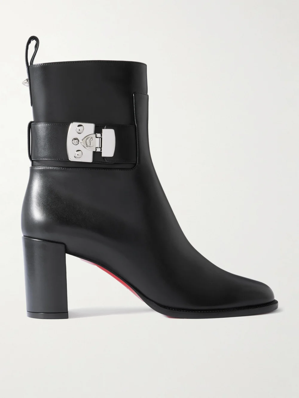 Christian Louboutin Booty Lock 70 Embellished Leather Ankle Boots in black