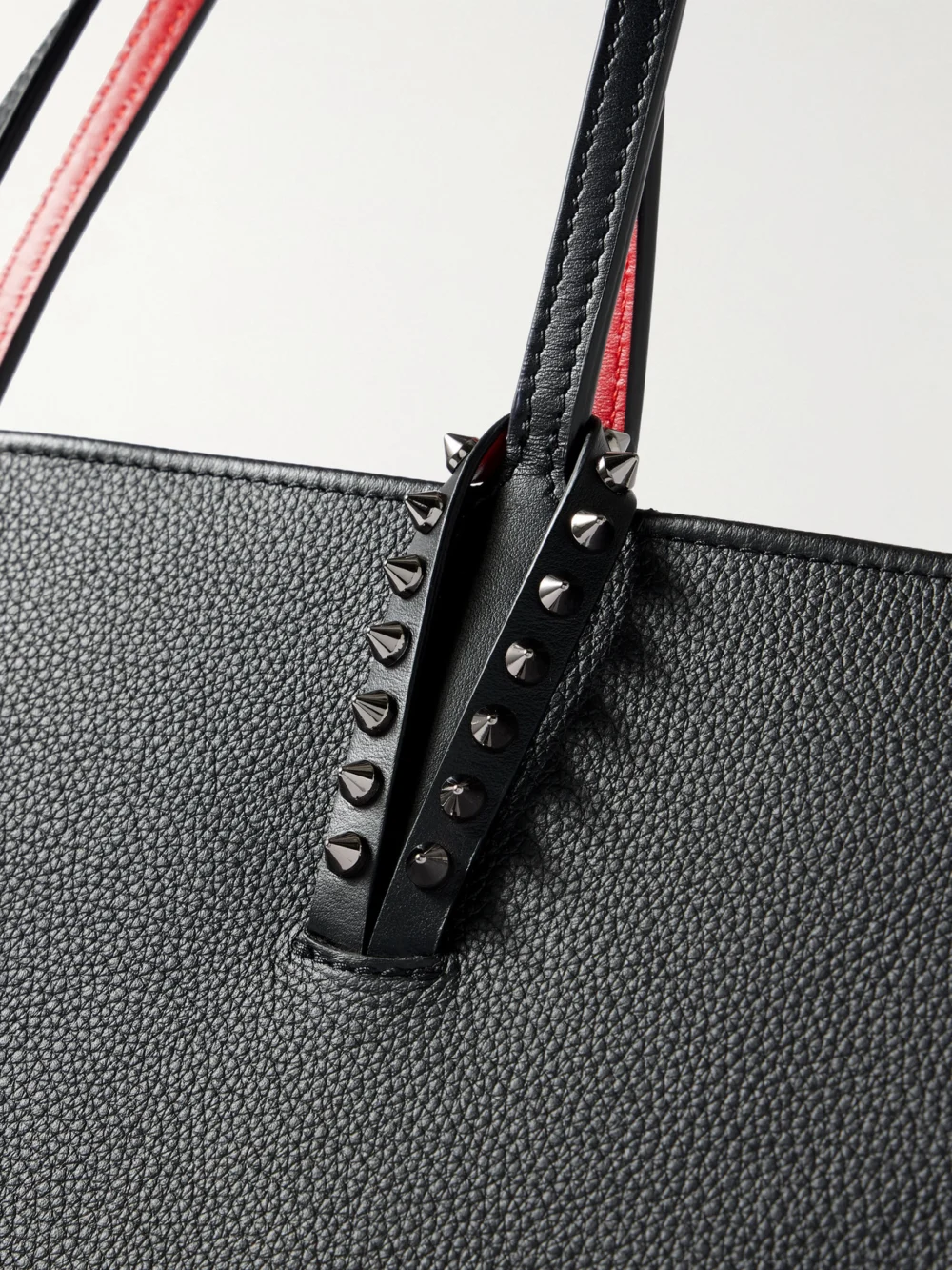 Close-up detail of the Christian Louboutin Cabata Leather Tote