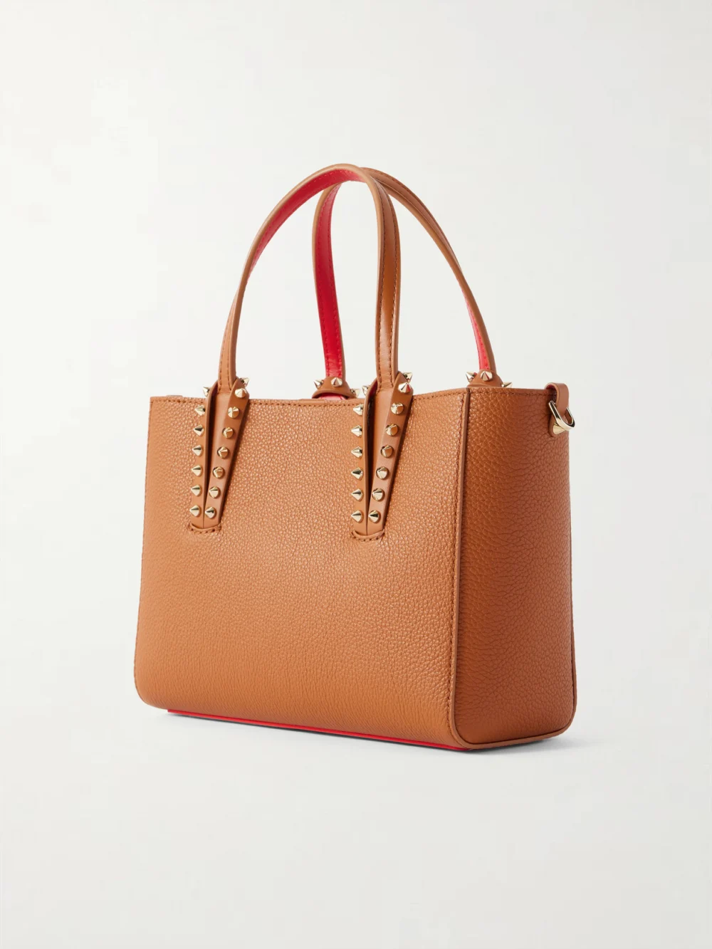 Back view of the Christian Louboutin Cabata Mini Spiked Textured-leather Tote