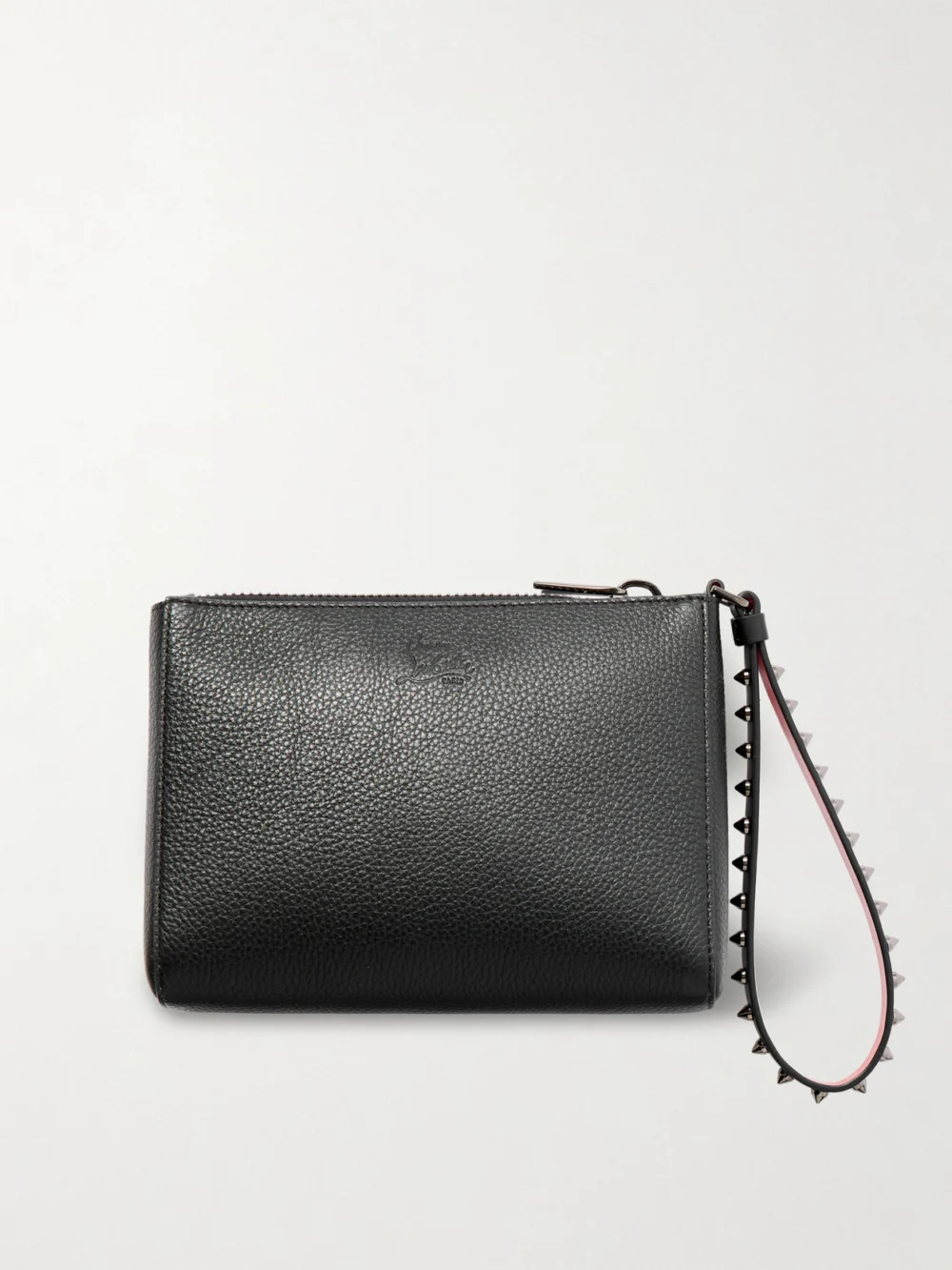 Back view of the Christian Louboutin Cabata Studded Textured-leather Clutch