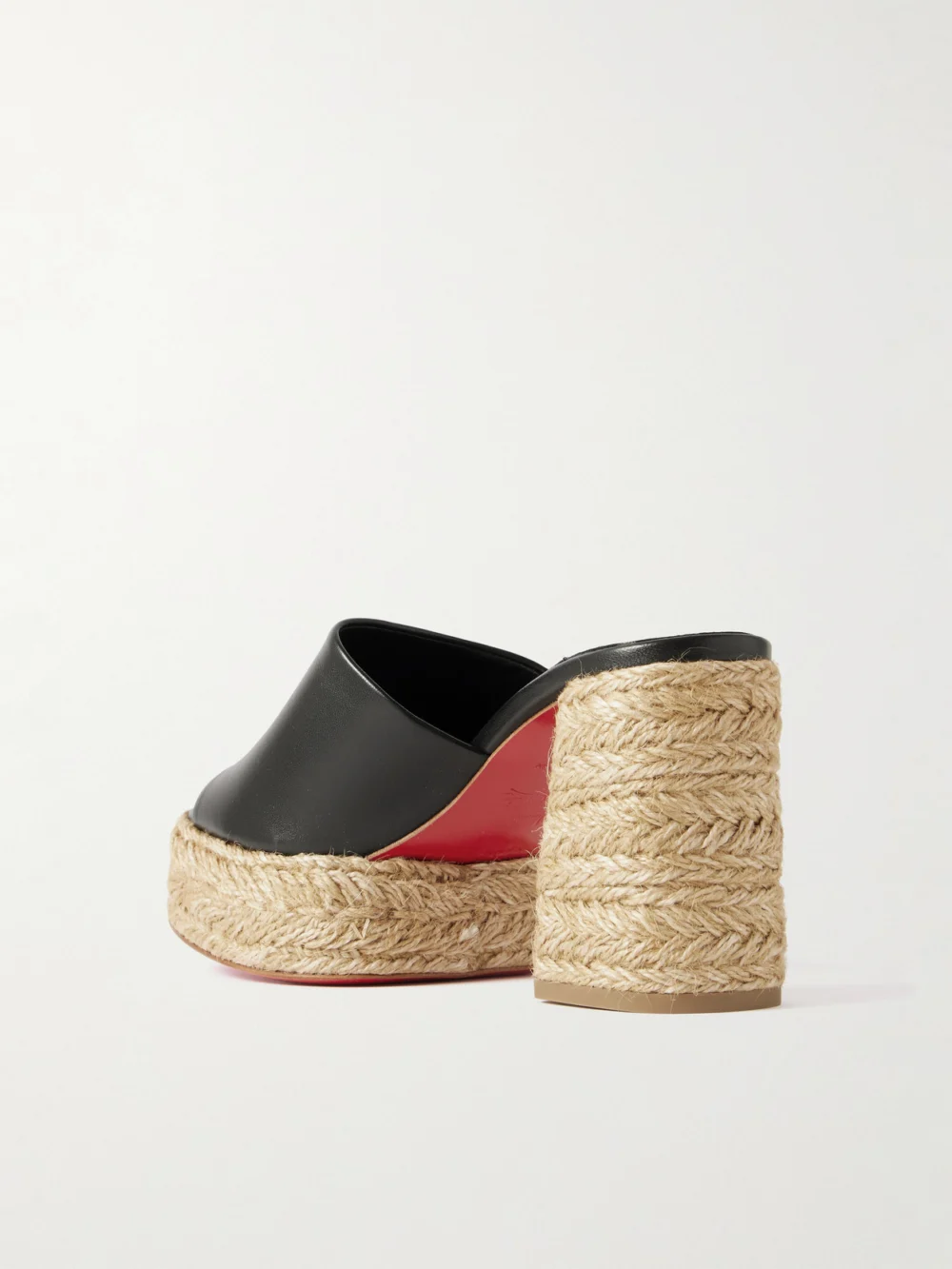 Back view of the Christian Louboutin Calakala 85 Leather Espadrille Platform Mules