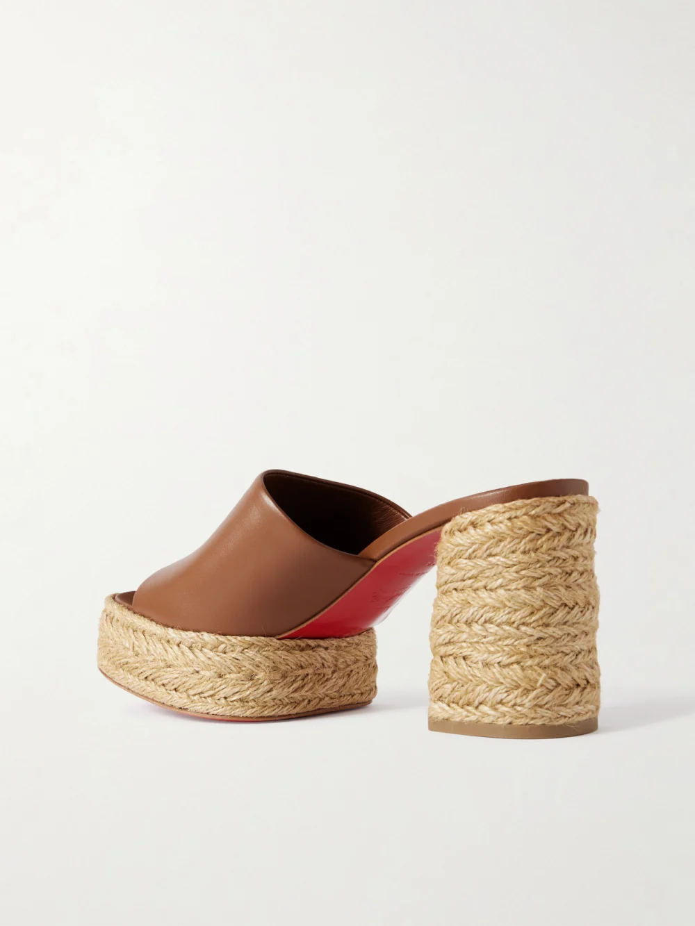 Back view of the Christian Louboutin Calakala 85 Leather Espadrille Platform Mules