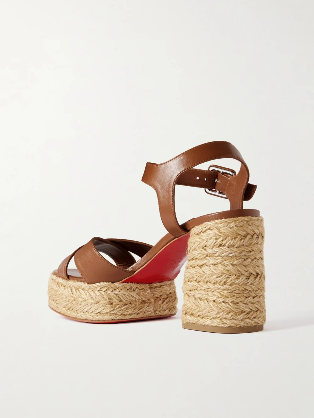 Back view of the Christian Louboutin Calakala 85 Leather Espadrille Platform Sandals