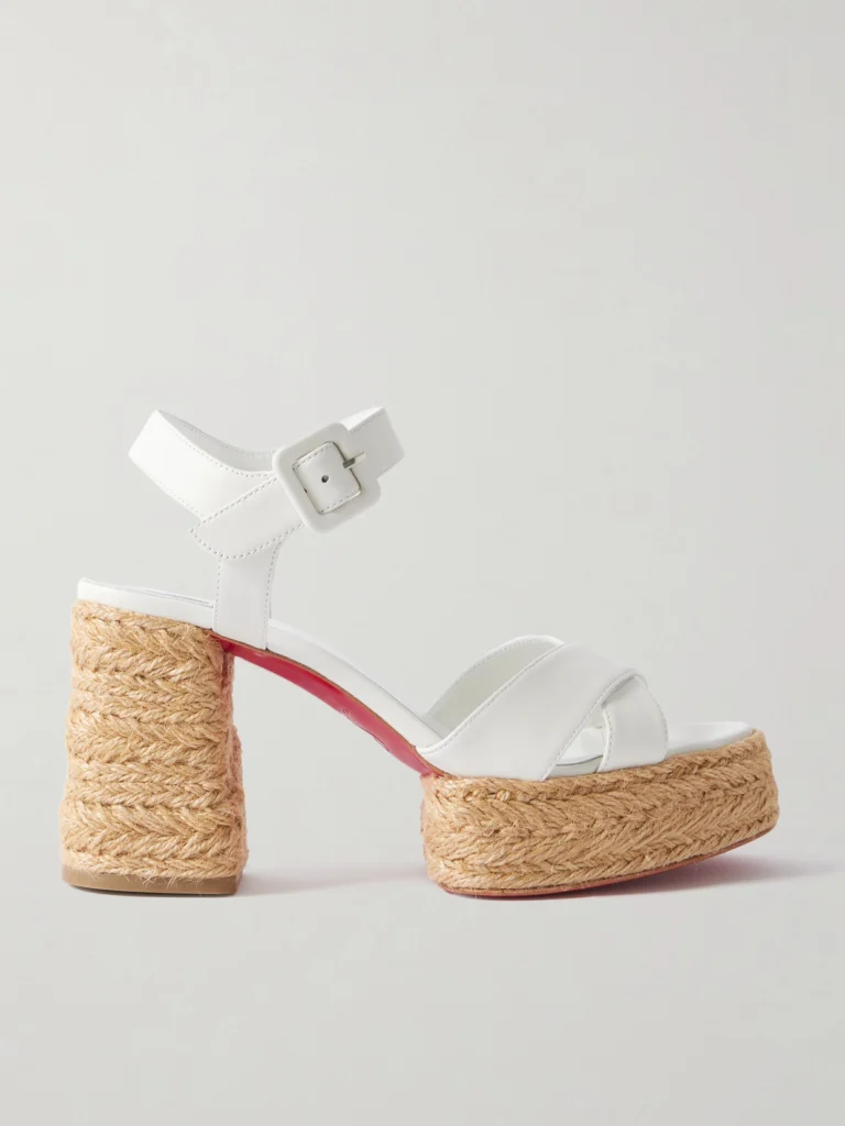 Christian Louboutin Calakala 85 Leather Espadrille Platform Sandals