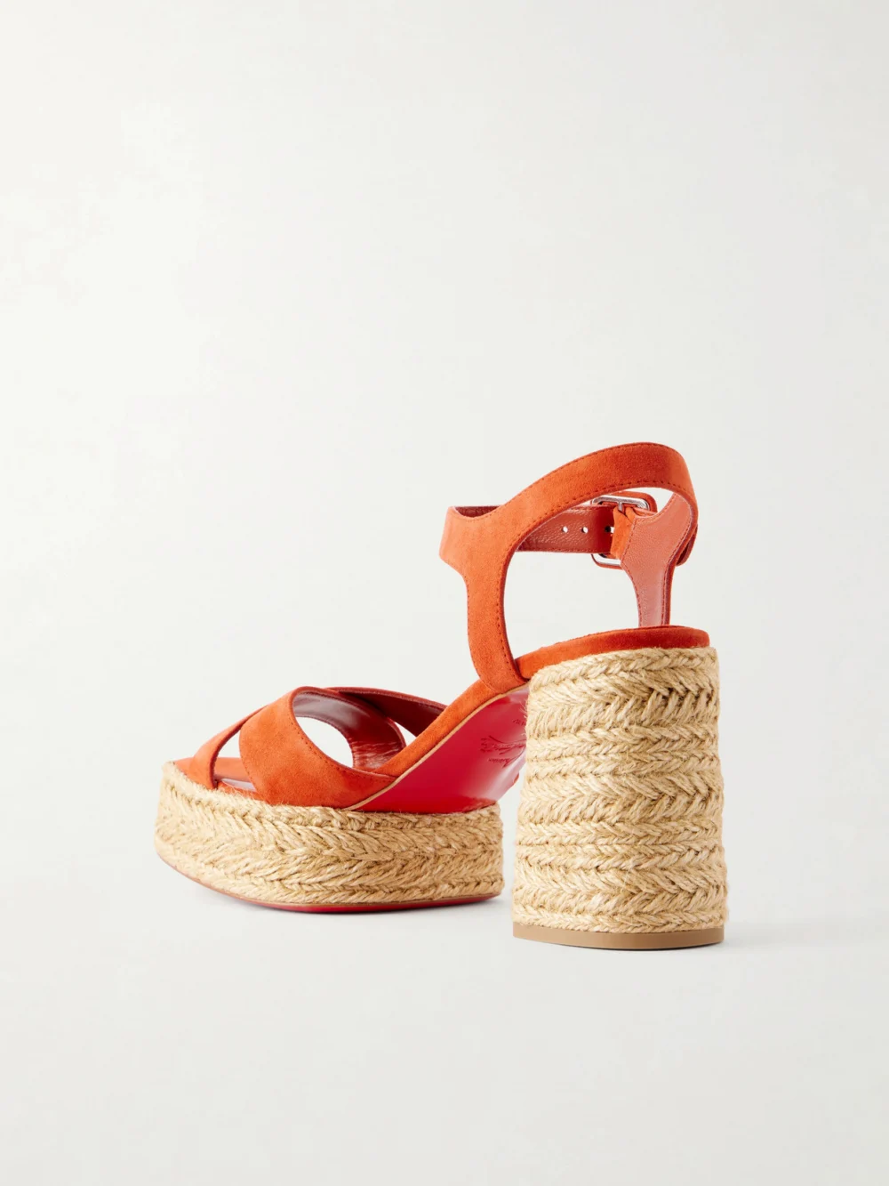 Back view of the Christian Louboutin Calakala 85 Suede Espadrilles Sandals