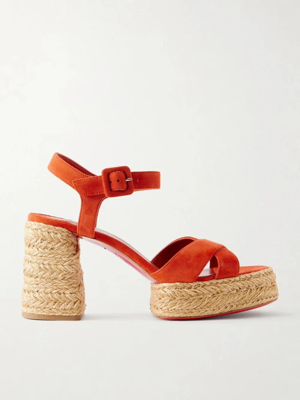 Christian Louboutin Calakala 85 Suede Espadrilles Sandals in brick