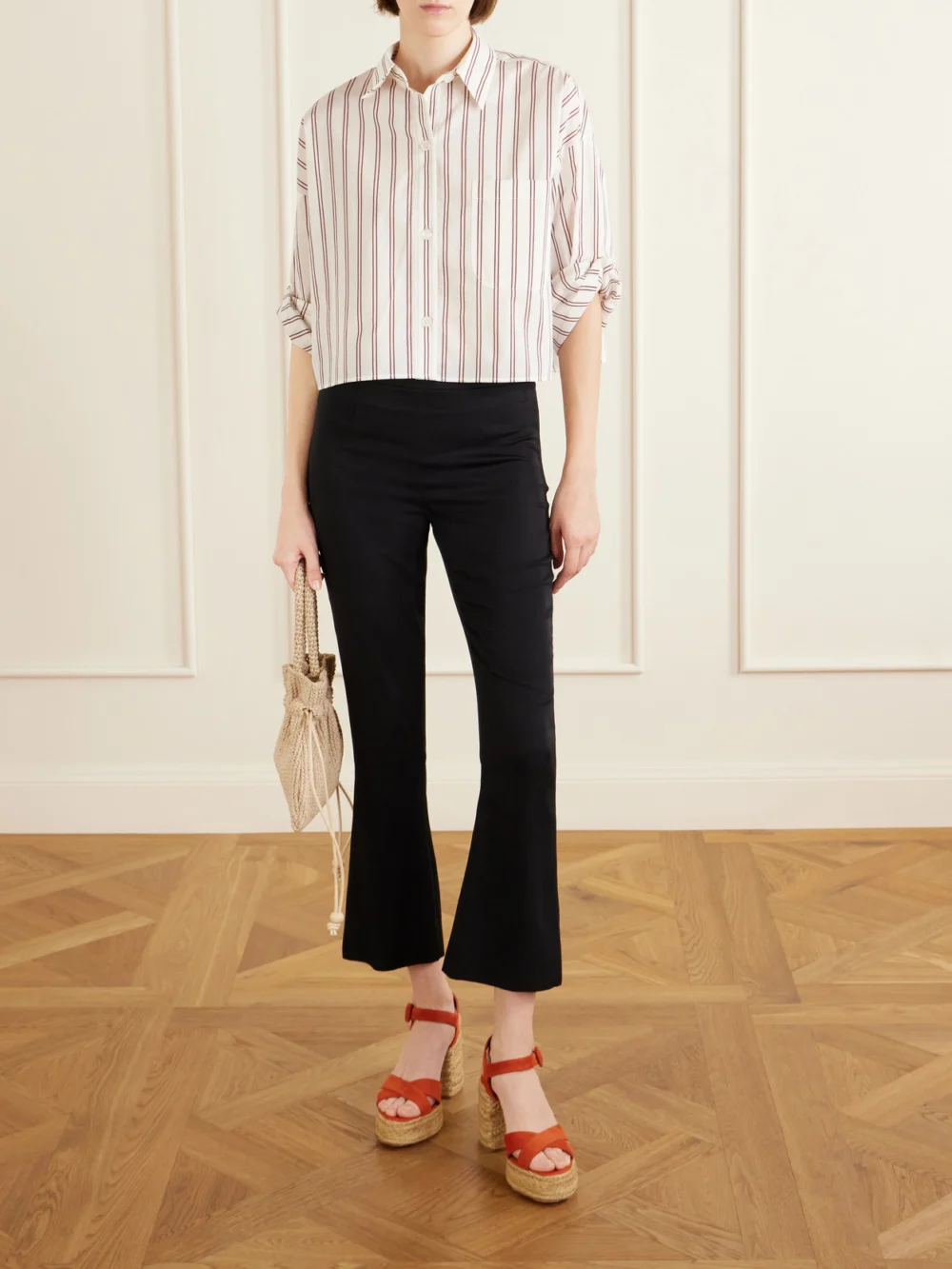 Christian Louboutin Calakala 85 Suede Espadrilles Sandals, styled view