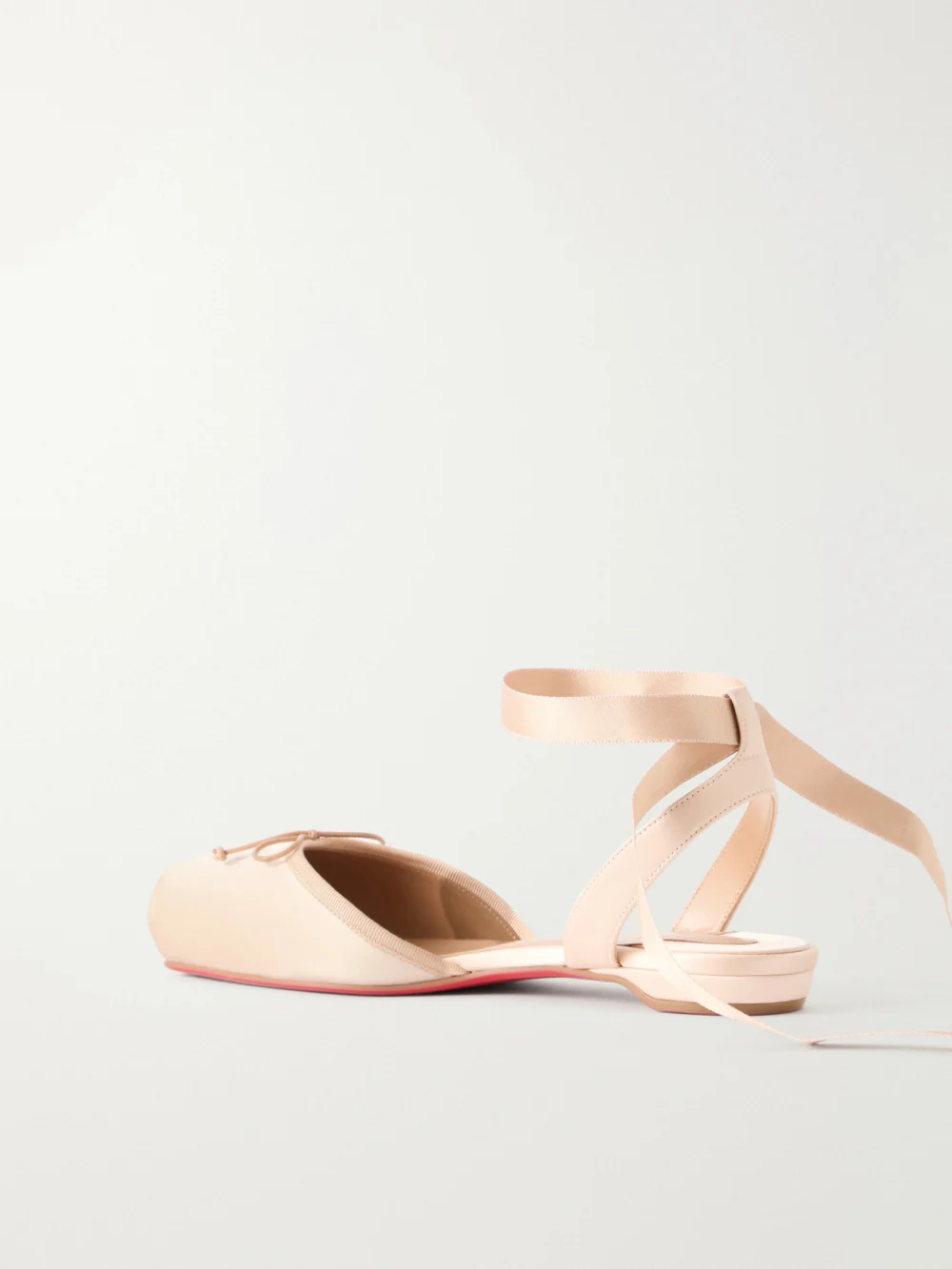 Back view of the Christian Louboutin Cassia Bow-detailed Grosgrain-trimmed Satin Flats
