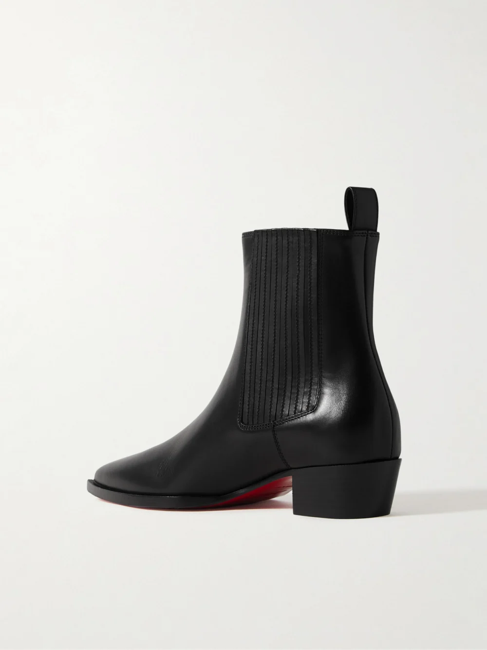 Back view of the Christian Louboutin Cheliviss 35 Leather Chelsea Boots