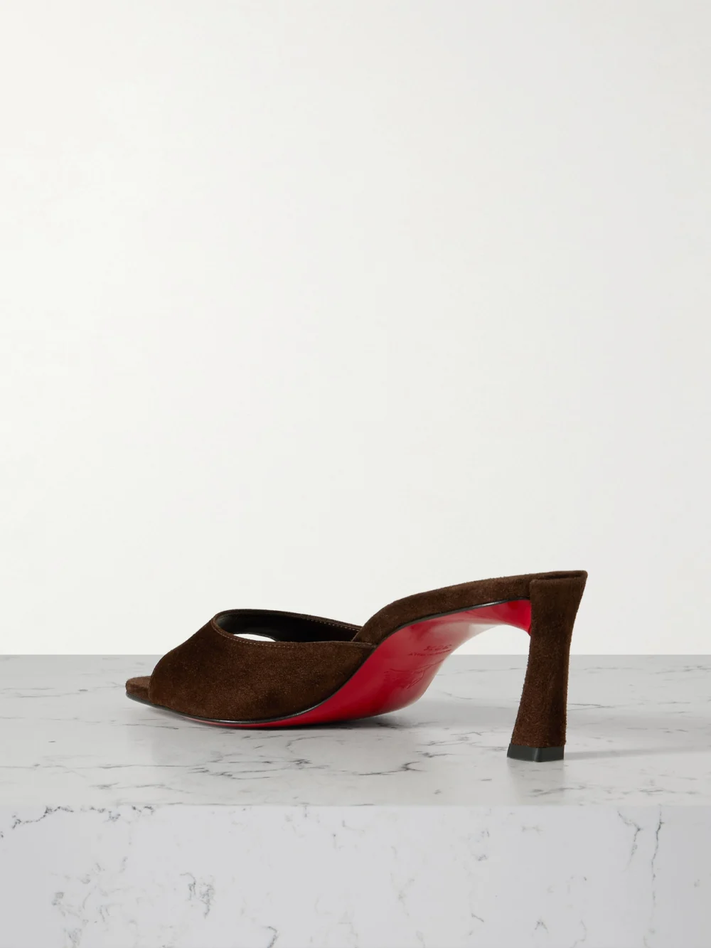 Back view of the Christian Louboutin Condora 55 Suede Mules
