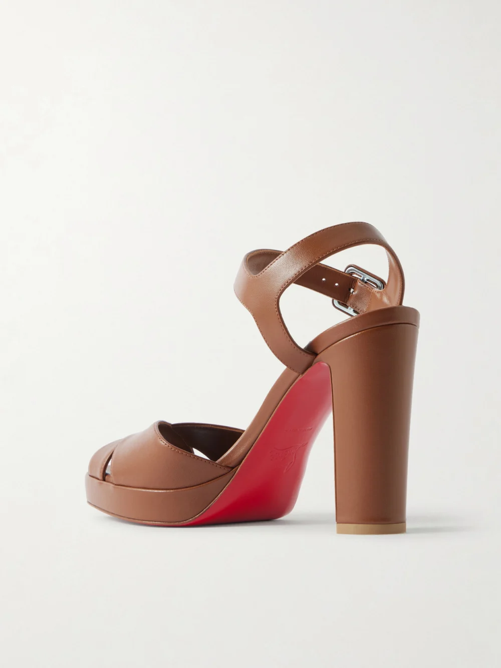 Back view of the Christian Louboutin Cora 100 Leather Platform Sandals