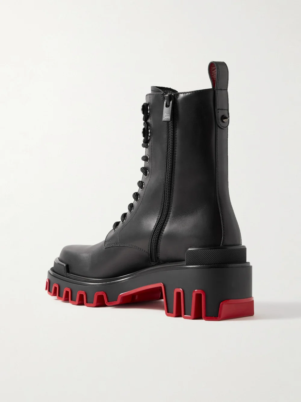 Back view of the Christian Louboutin Dune Trott Alta Leather Ankle Boots