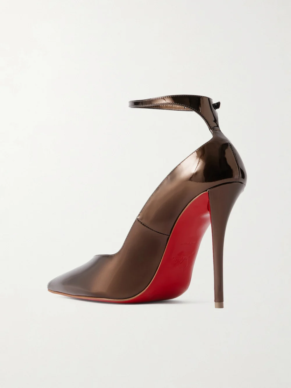 Back view of the Christian Louboutin Erozee 100 Metallic Leather Pumps