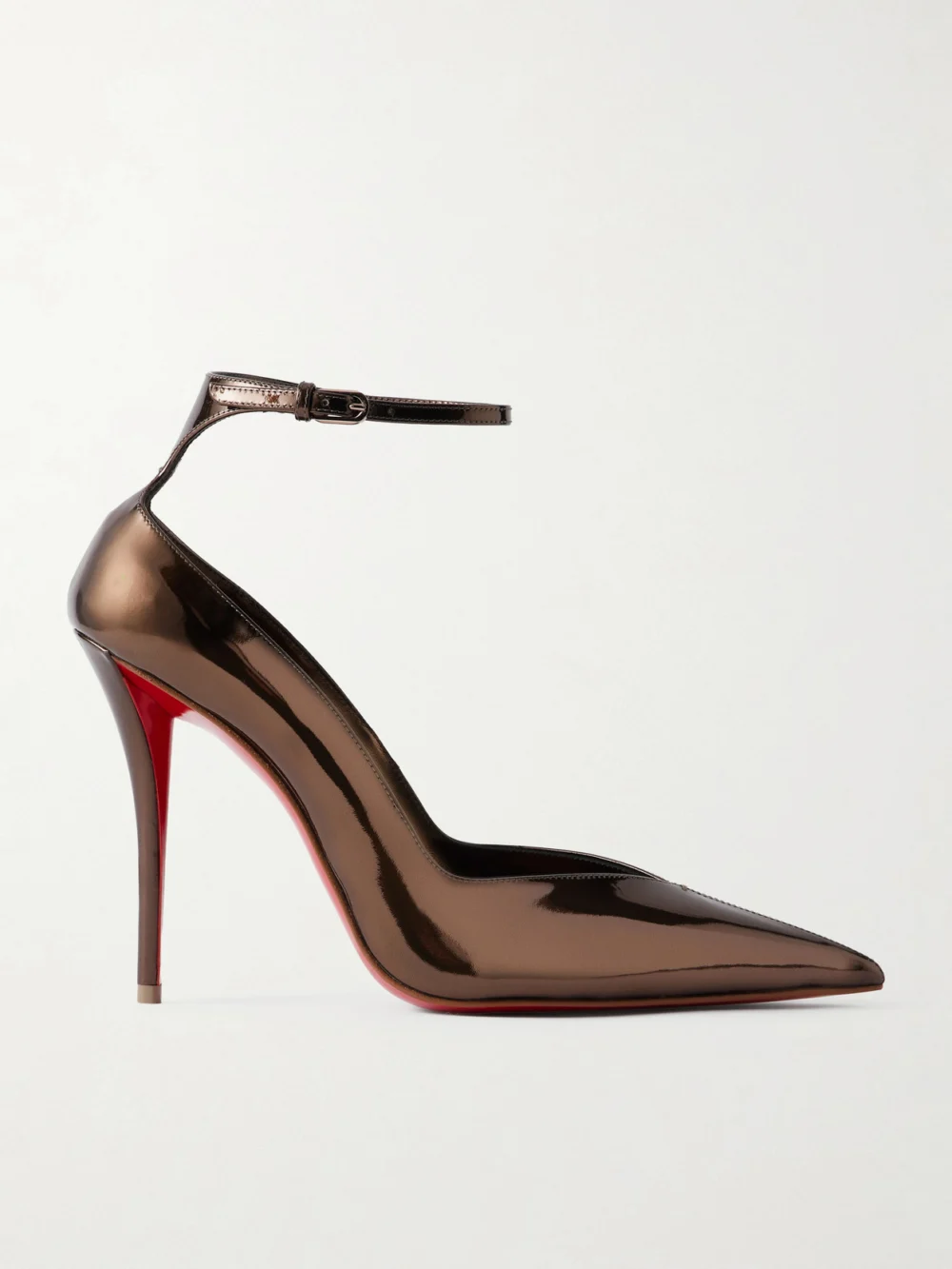 Christian Louboutin Erozee 100 Metallic Leather Pumps in bronze
