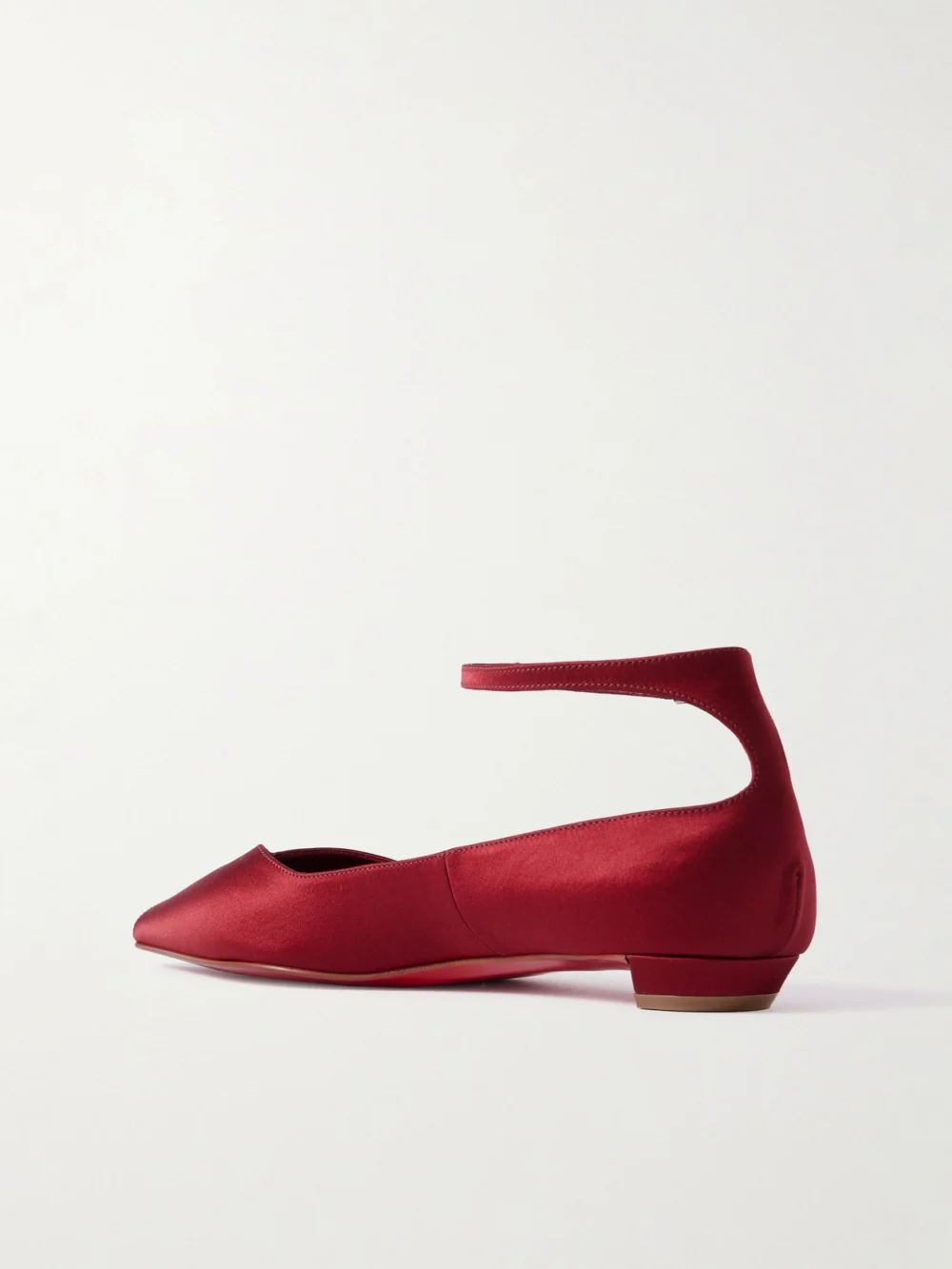 Back view of the Christian Louboutin Erozeena Satin Point-toe Flats