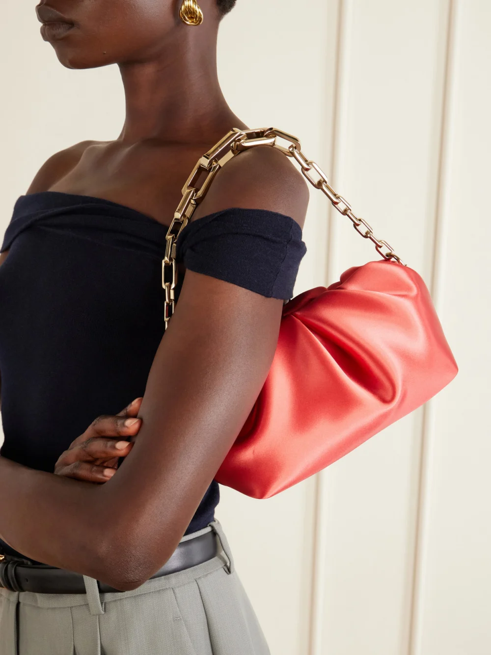 Christian Louboutin Eva Small Satin Clutch, styled view