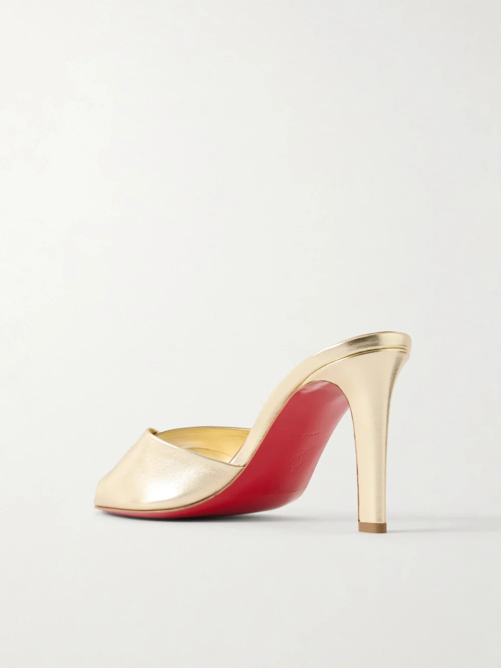 Back view of the Christian Louboutin Fanny 85 Metallic Leather Sandals
