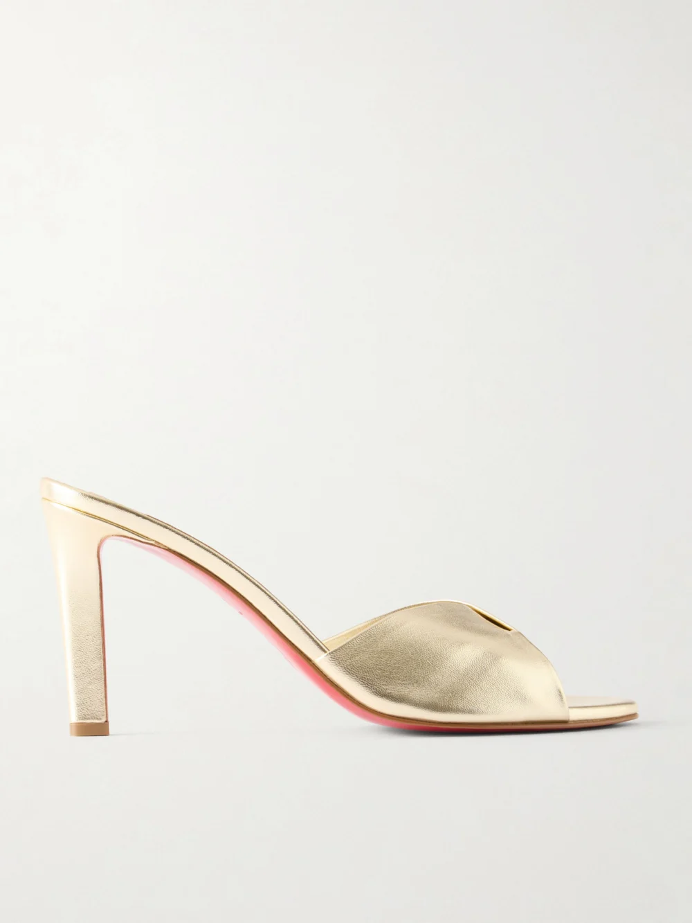 Christian Louboutin Fanny 85 Metallic Leather Sandals in gold
