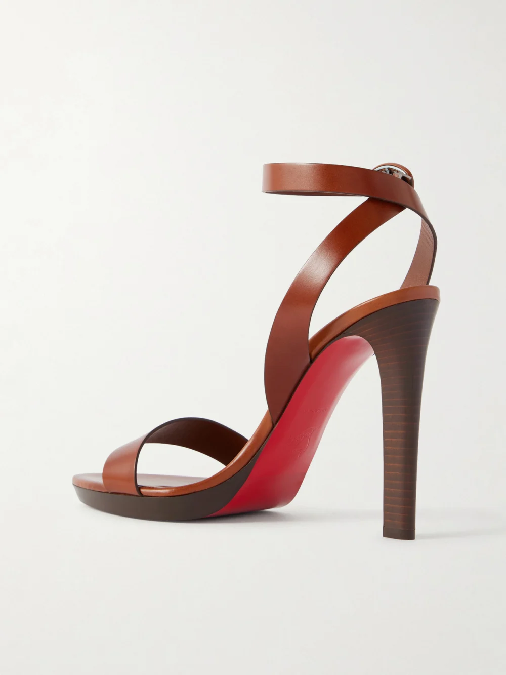 Back view of the Christian Louboutin Fanny Leather Platform Sandals