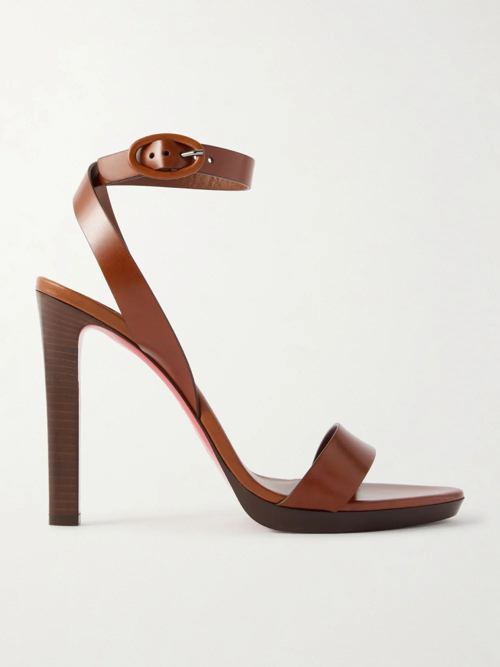 Christian Louboutin Fanny Leather Platform Sandals in dark brown