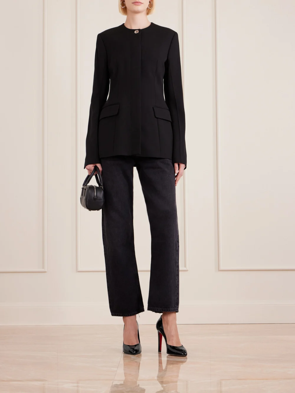 Christian Louboutin Fannylove 100 Patent-leather Pumps, styled view