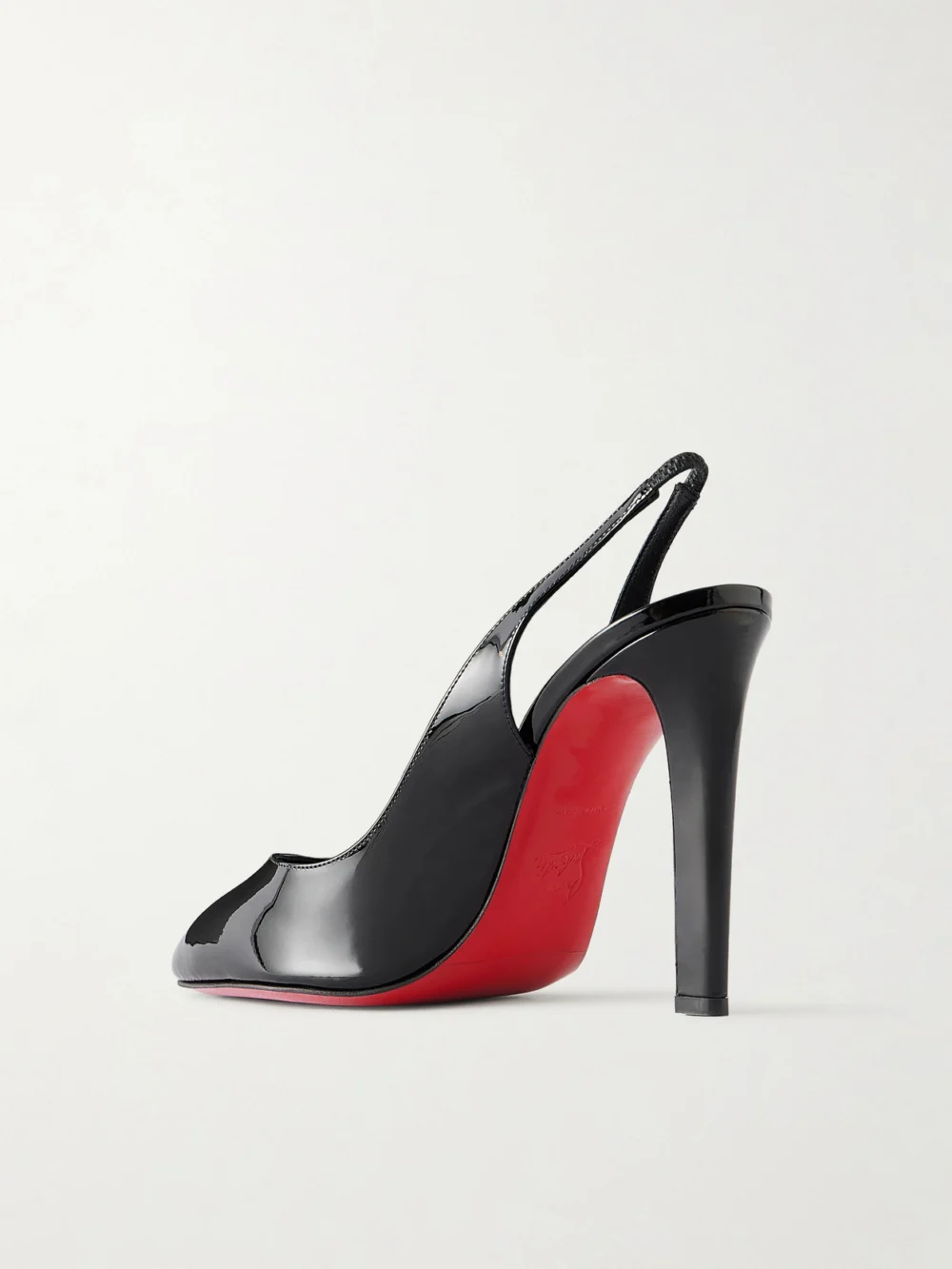 Back view of the Christian Louboutin Fannylove 100 Patent-leather Slingback Pumps