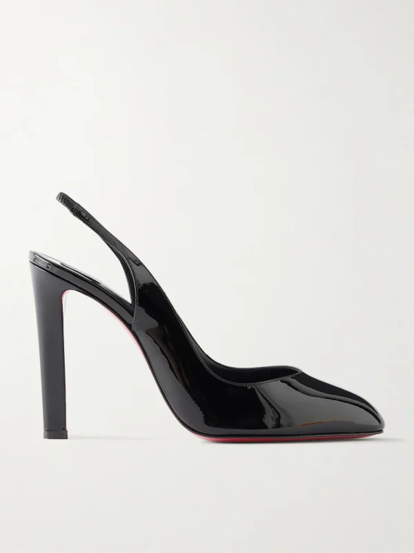 Christian Louboutin Fannylove 100 Patent-leather Slingback Pumps