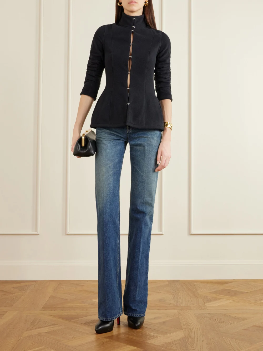 Christian Louboutin Fannylove 120 Leather Ankle Boots, styled view
