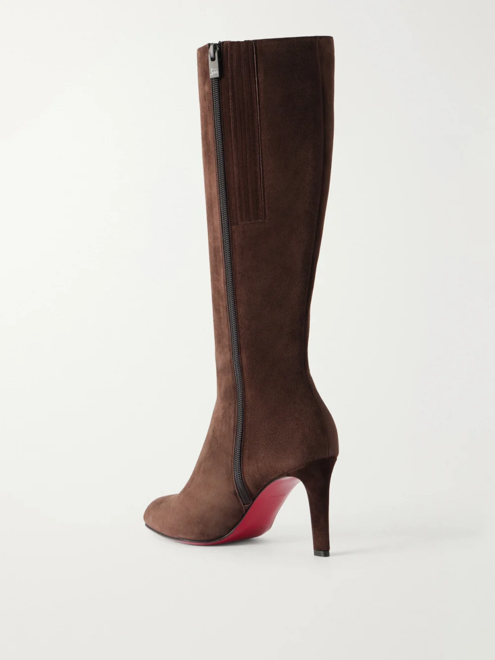 Back view of the Christian Louboutin Fannylove 85 Suede Knee Boots