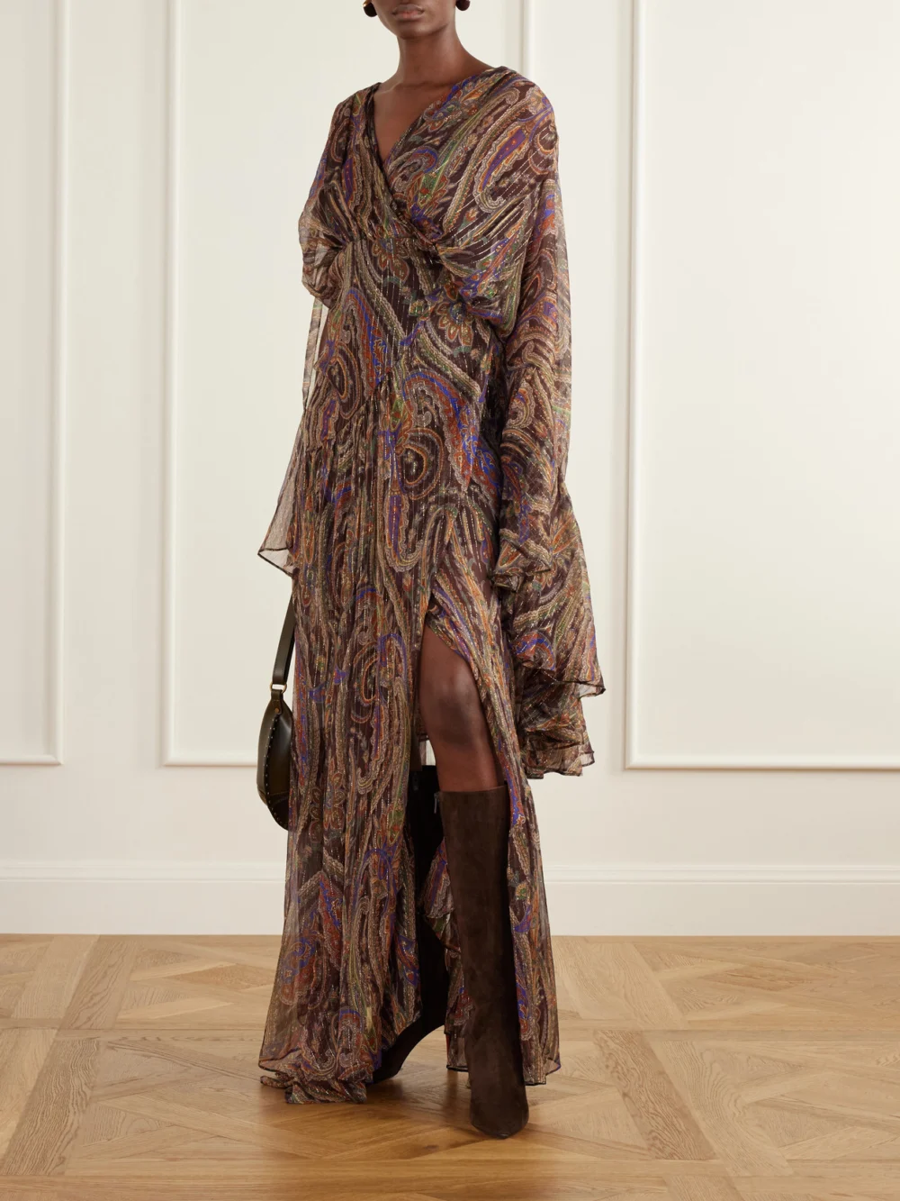 Christian Louboutin Fannylove 85 Suede Knee Boots, styled view