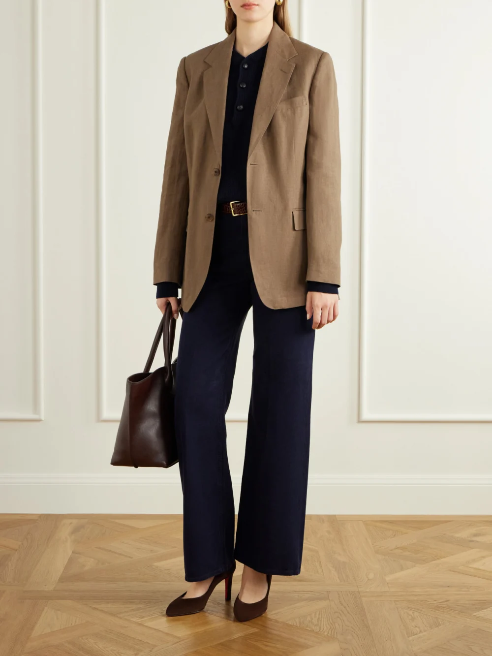 Christian Louboutin Fannylove 85 Suede Pumps, styled view