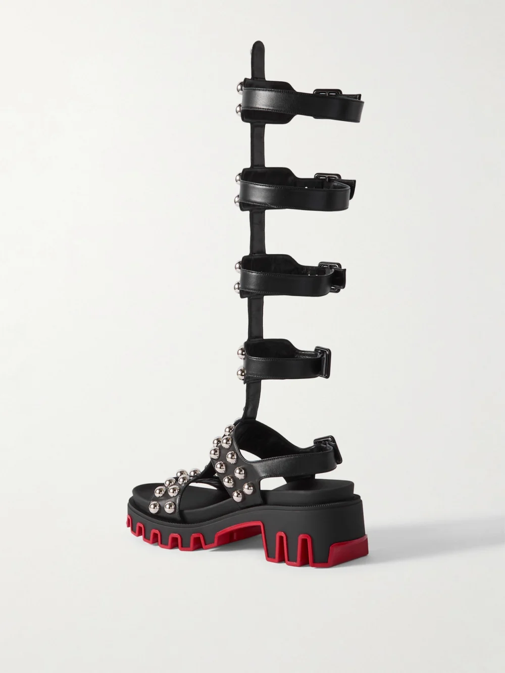 Back view of the Christian Louboutin Gladiadune Studded Leather Sandals