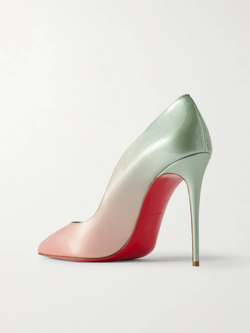 Back view of the Christian Louboutin Hot Chick 100 Dégradé Patent-leather Pumps