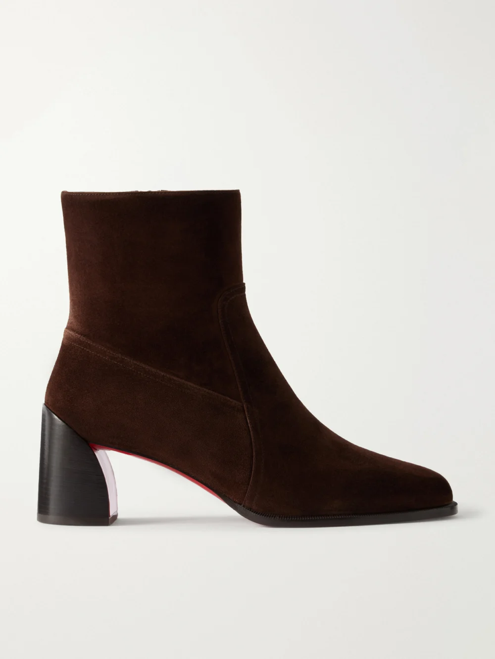 Christian Louboutin Ira 55 Suede Ankle Boots in chocolate