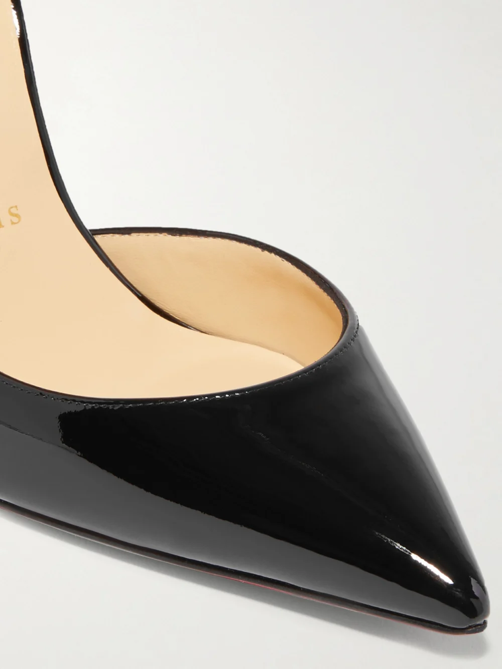 Close-up detail of the Christian Louboutin Iriza 100 Patent-leather Pumps