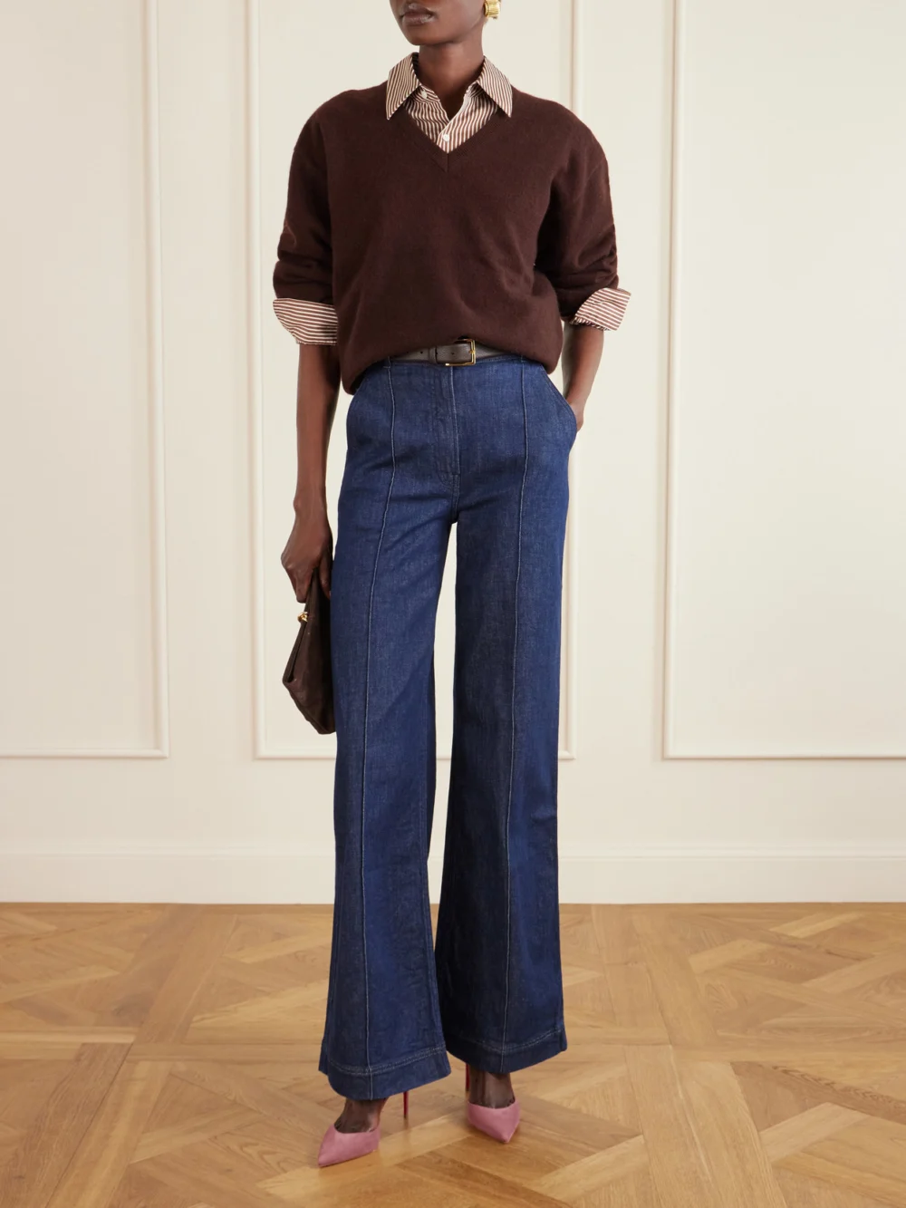 Christian Louboutin Iriza 85 Suede Pumps, styled view