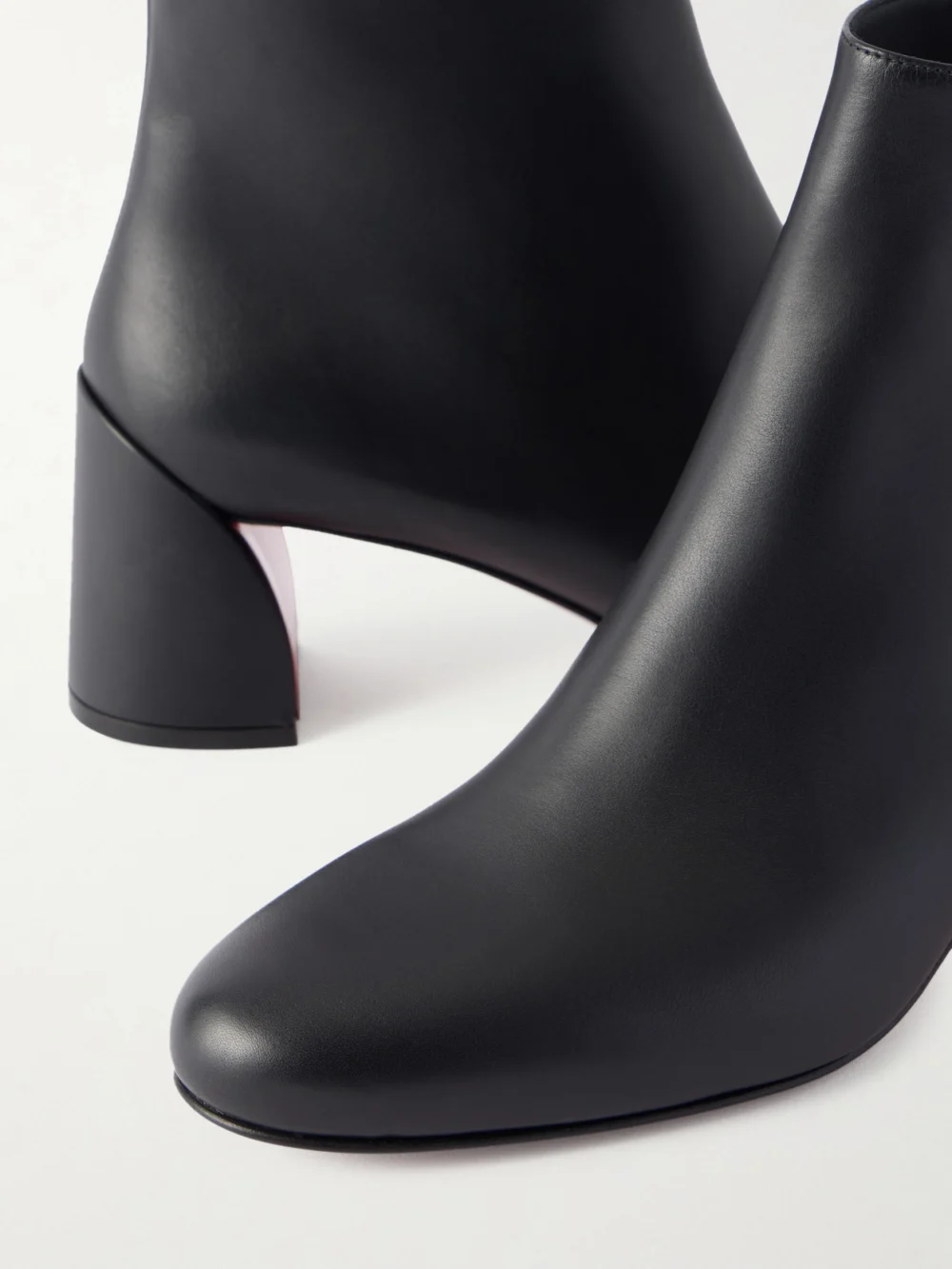 Close-up detail of the Christian Louboutin Jane 55 Leather Ankle Boots