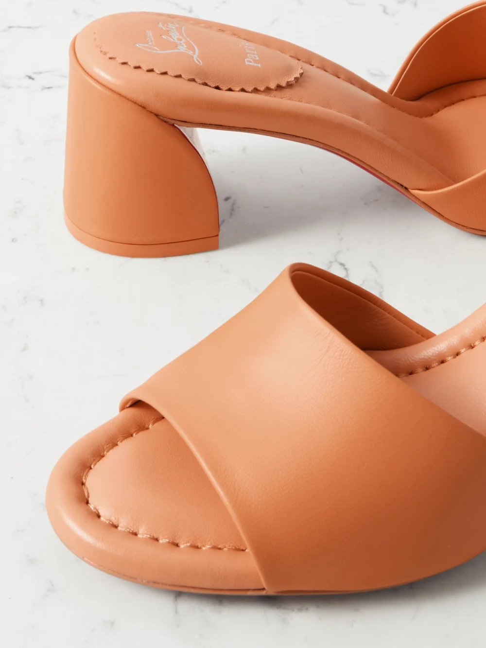 Close-up detail of the Christian Louboutin Jane 55 Leather Mules