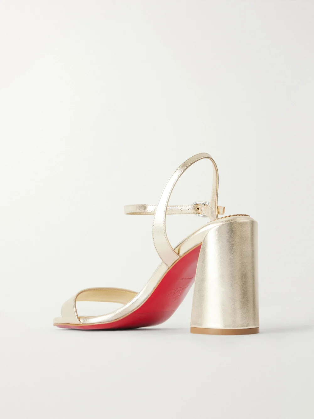Back view of the Christian Louboutin Jane 85 Metallic Leather Sandals