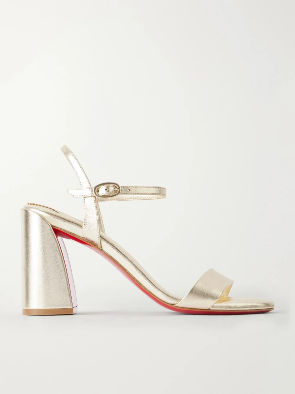 Christian Louboutin Jane 85 Metallic Leather Sandals in gold