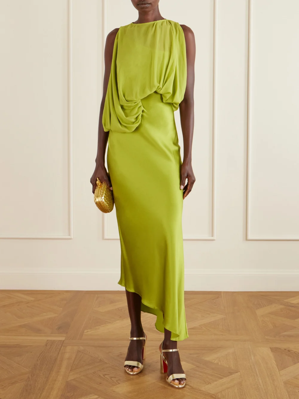 Christian Louboutin Jane 85 Metallic Leather Sandals, styled view