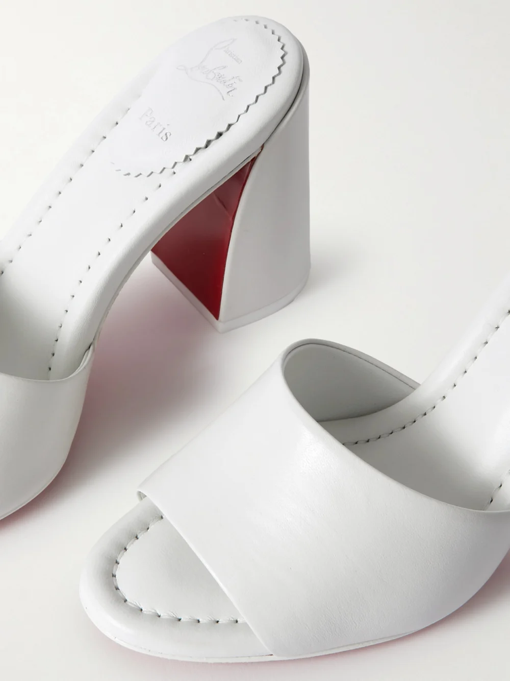 Close-up detail of the Christian Louboutin Jane Leather Mules