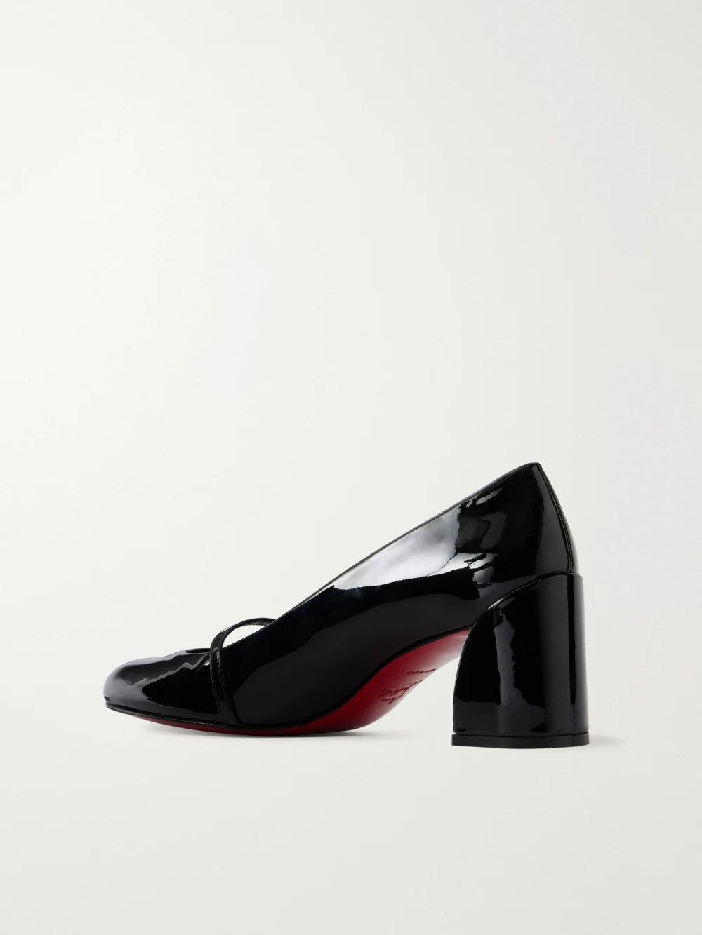 Back view of the Christian Louboutin Jane Nina 55 Patent-leather Pumps