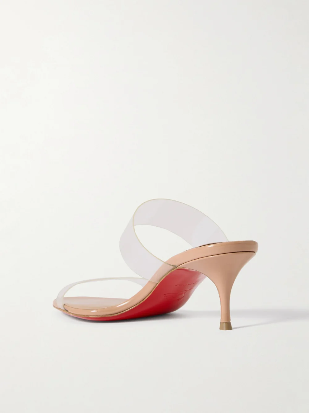 Back view of the Christian Louboutin Just Nothing 55 Pvc Mules