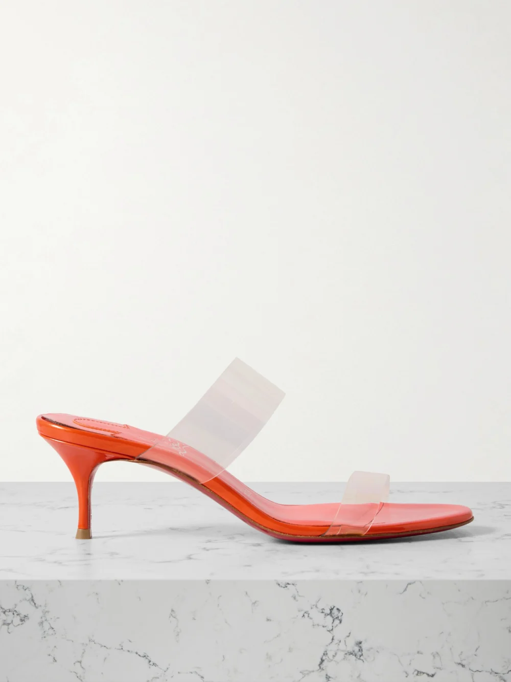 Christian Louboutin Just Nothing 55 Pvc Mules in orange