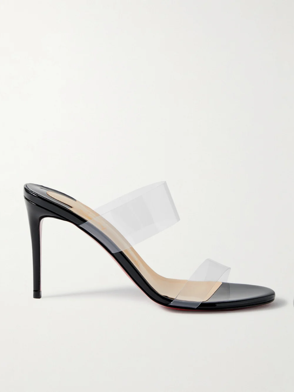 Christian Louboutin Just Nothing 85 Pvc and Patent-leather Mules in black